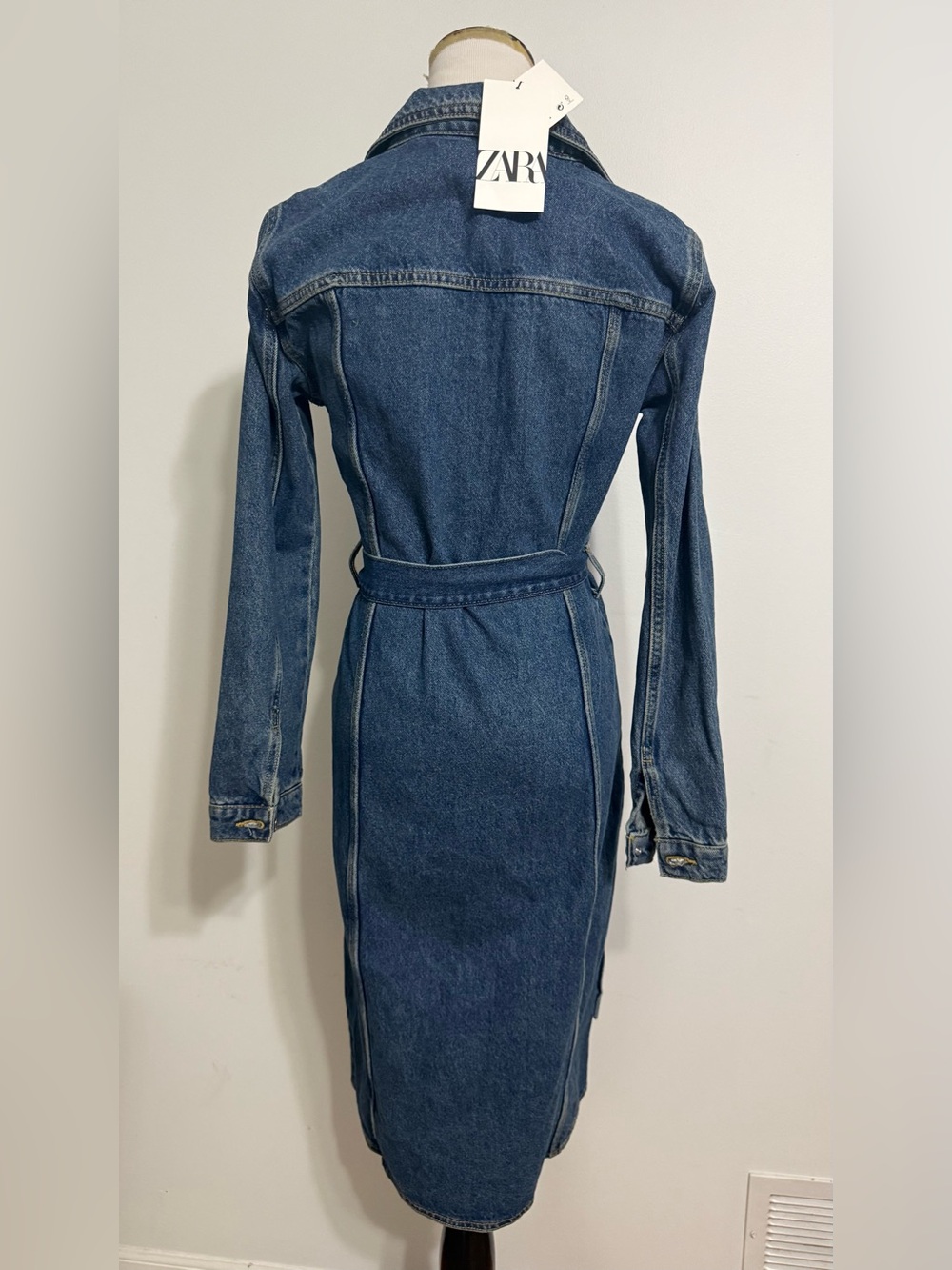 NWT Zara Denim Dress With Pockets Faded Blue - Picture 11 of 11